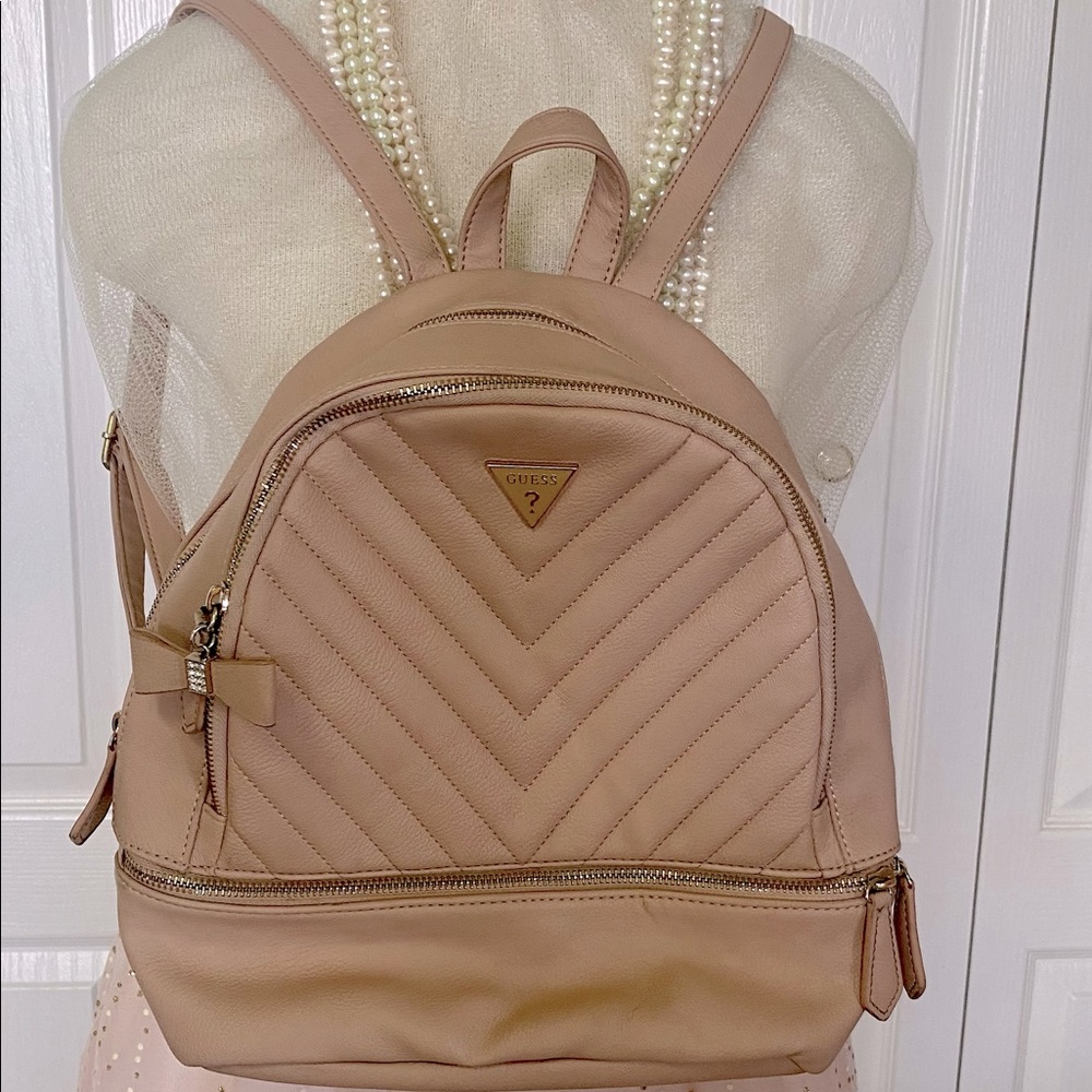 Pink Guess backpack purse
